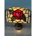 Vintage Tiffany Style Bankers Desk Lamp Stained Glass Rose Design
