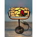 Vintage Tiffany Style Bankers Desk Lamp Stained Glass Rose Design