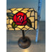 Vintage Tiffany Style Bankers Desk Lamp Stained Glass Rose Design