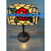 Vintage Tiffany Style Bankers Desk Lamp Stained Glass Rose Design