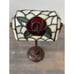 Vintage Tiffany Style Bankers Desk Lamp Stained Glass Rose Design