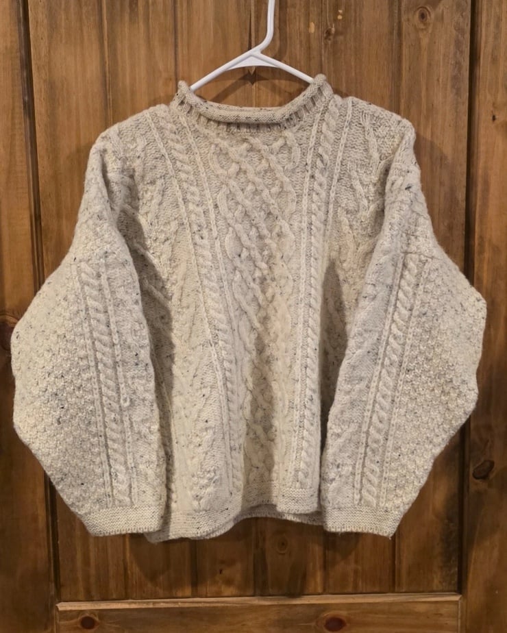 Bracken Country Wear Pullover Jumper Sweater Womens L Ivory Wool Knit Classic
