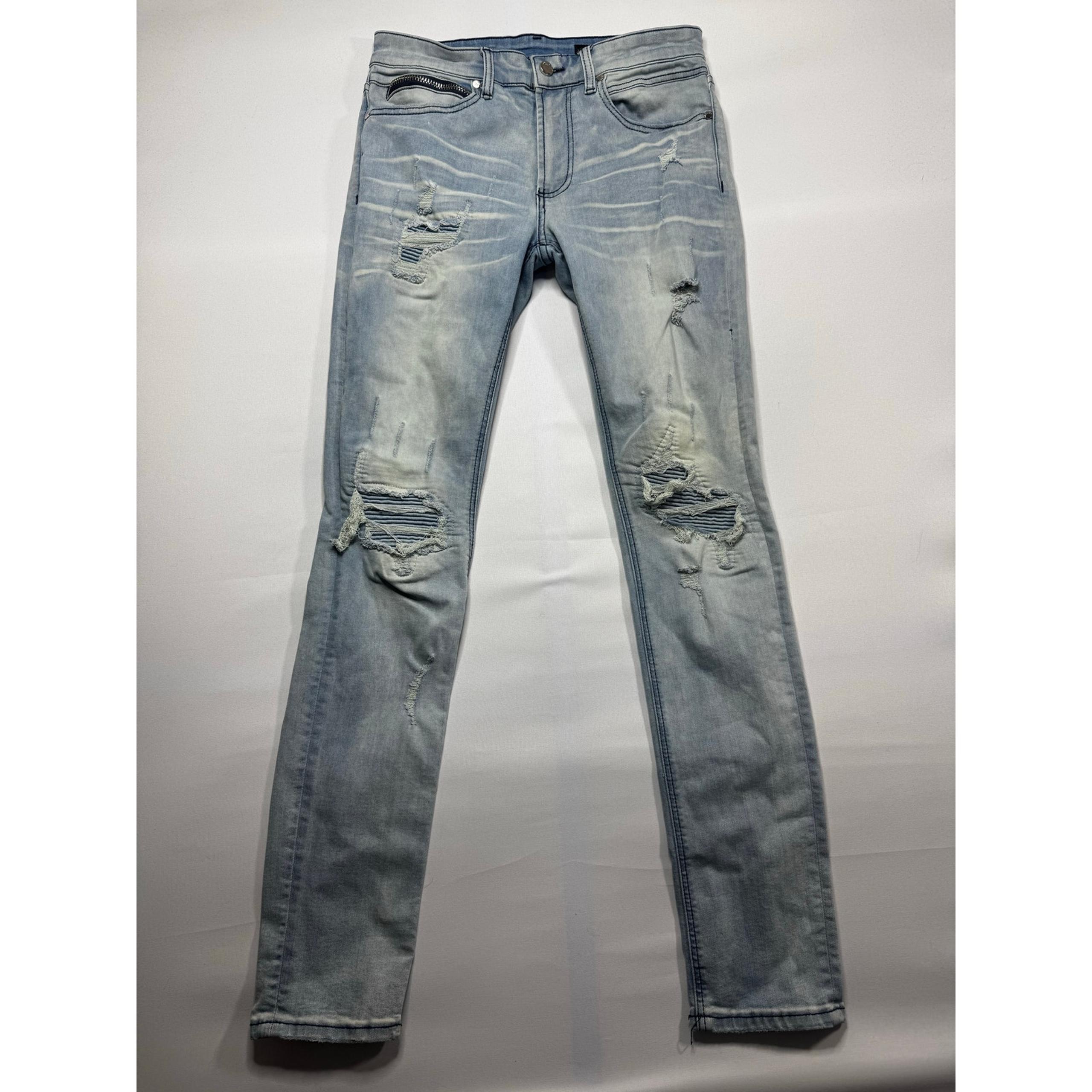 Rockstar Original Men's Ultra Slim Distressed Blue Denim Jeans - Size 30x33