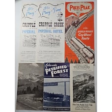 1948-49 Colorado Travel Brochures Cripple Creek Petrified Forest Pikes Peak 6 Pc