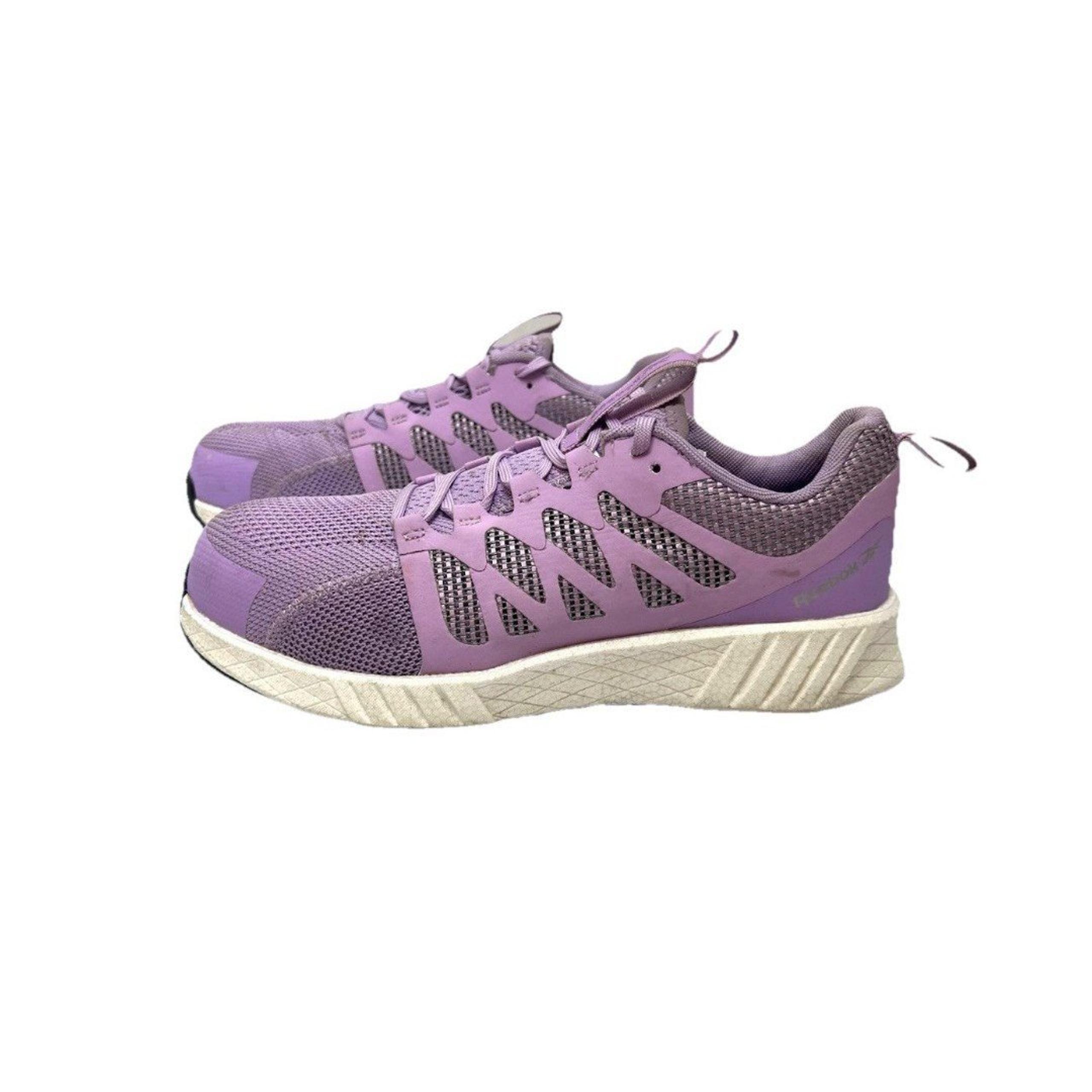 Reebok Fusion Flexweave Womens Shoes Size 10 Purple Compsite Toe Work Sneakers