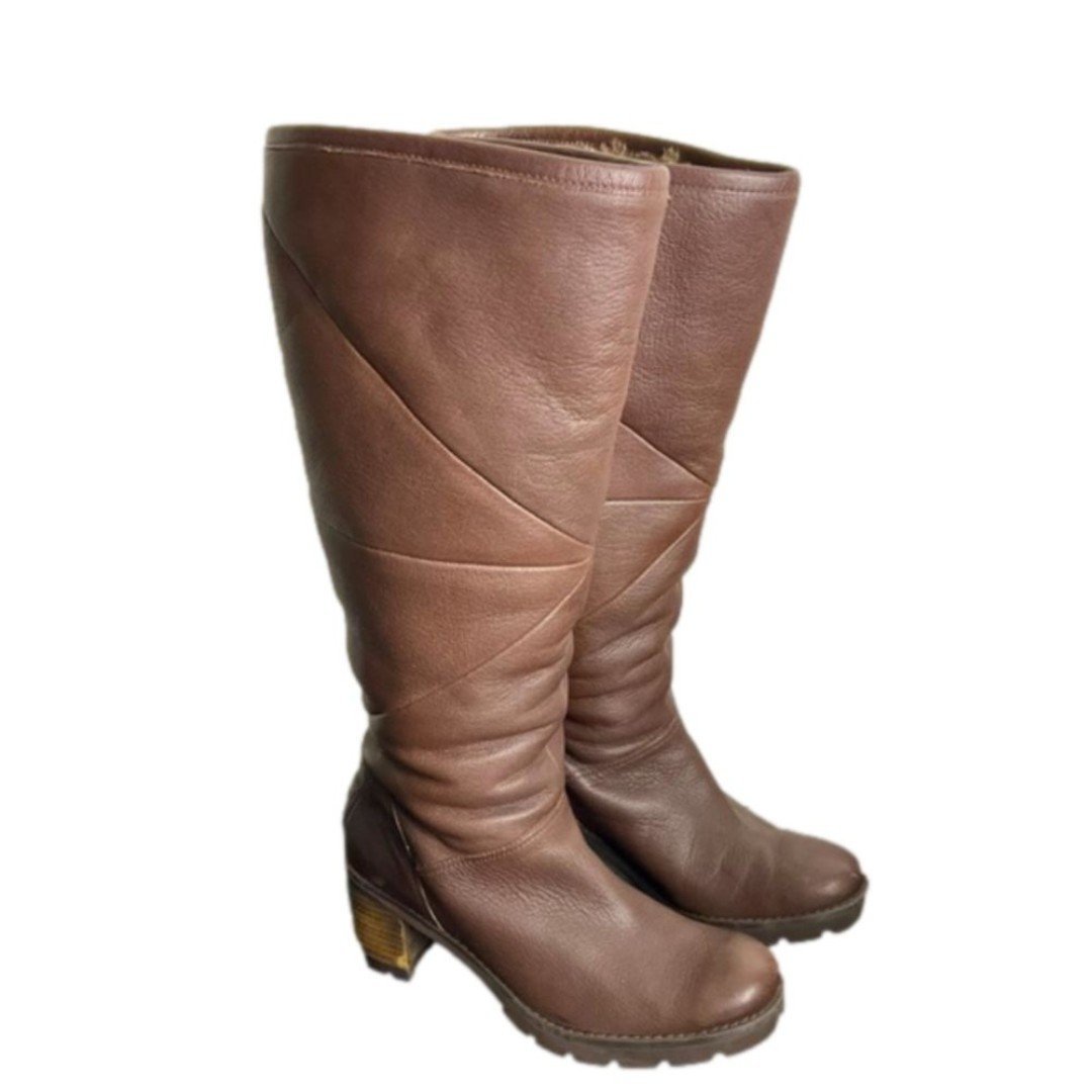 UGG Avery Stout Leather Water Resistant Cuffable High Heeled Boots Women's 8.5