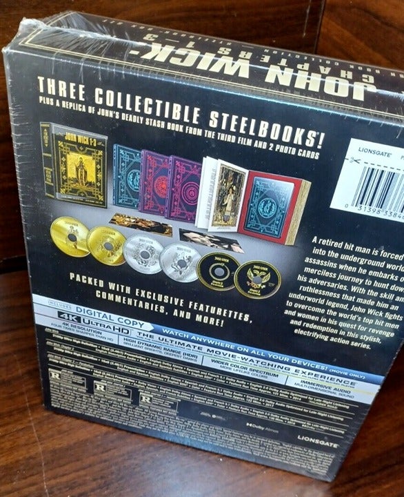 John Wick Chapters 1 3 Stash Book COLLECTION STEELBOOK 4K NEW Free Box john-wick-chapters-1-3-stash-book-collection-steelbook-4k-new-free-box