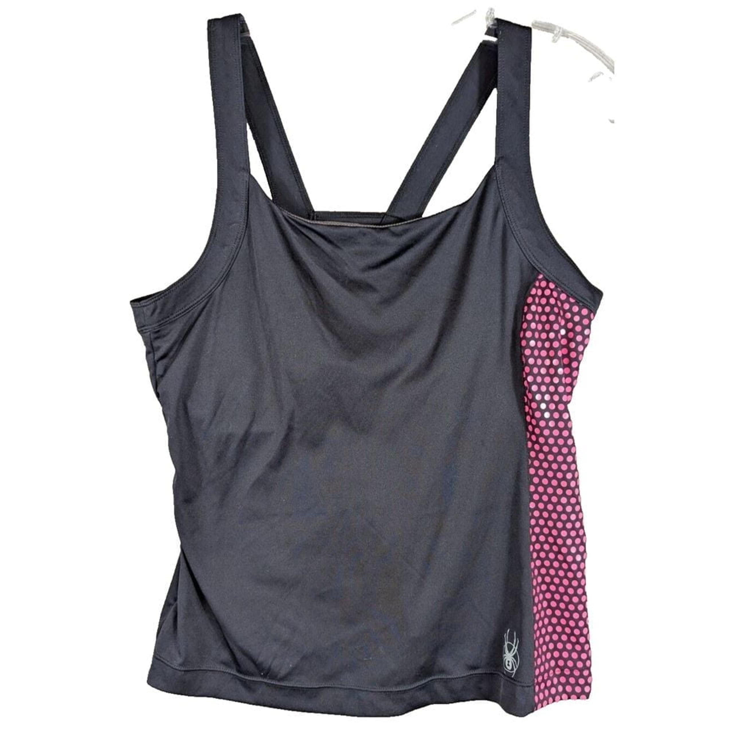 Spyder Sports Cropped Tank Top Athletic Colorblock 100% Polyester Women's M