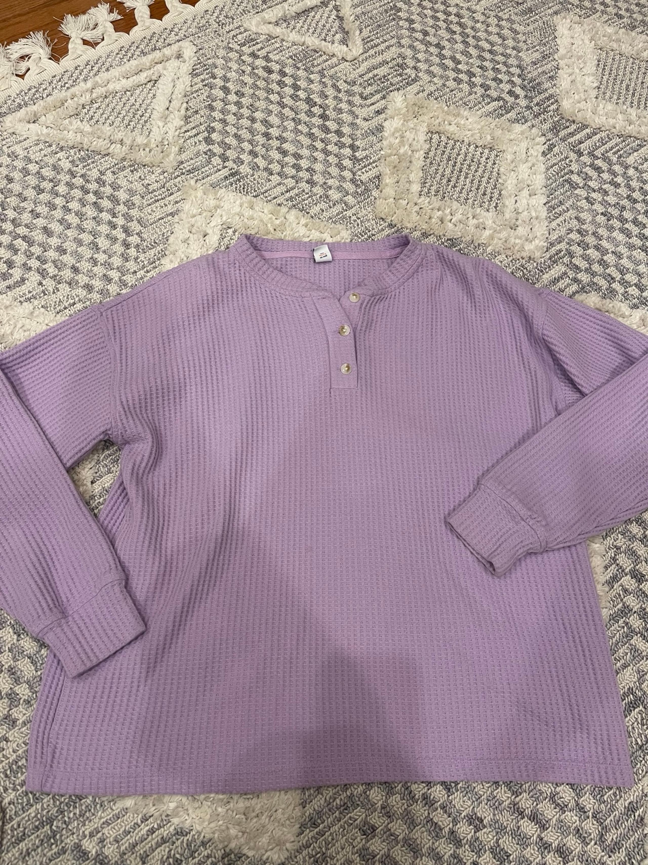 Old Navy Light Purple Lavender Long Sleeve Waffle Knit Thermal Top Shirt Small