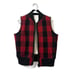 Madewell Vest Women's Size Medium Red Black Buffalo Check Plaid Wool Sherpa line