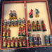 VTG COLORFUL FOLD-UP BOX CHESS SET SPANISH CONQUISTADORES VS PERUVIAN AZTECS 29 p