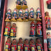 VTG COLORFUL FOLD-UP BOX CHESS SET SPANISH CONQUISTADORES VS PERUVIAN AZTECS 29 p