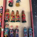 VTG COLORFUL FOLD-UP BOX CHESS SET SPANISH CONQUISTADORES VS PERUVIAN AZTECS 29 p