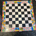 VTG COLORFUL FOLD-UP BOX CHESS SET SPANISH CONQUISTADORES VS PERUVIAN AZTECS 29 p