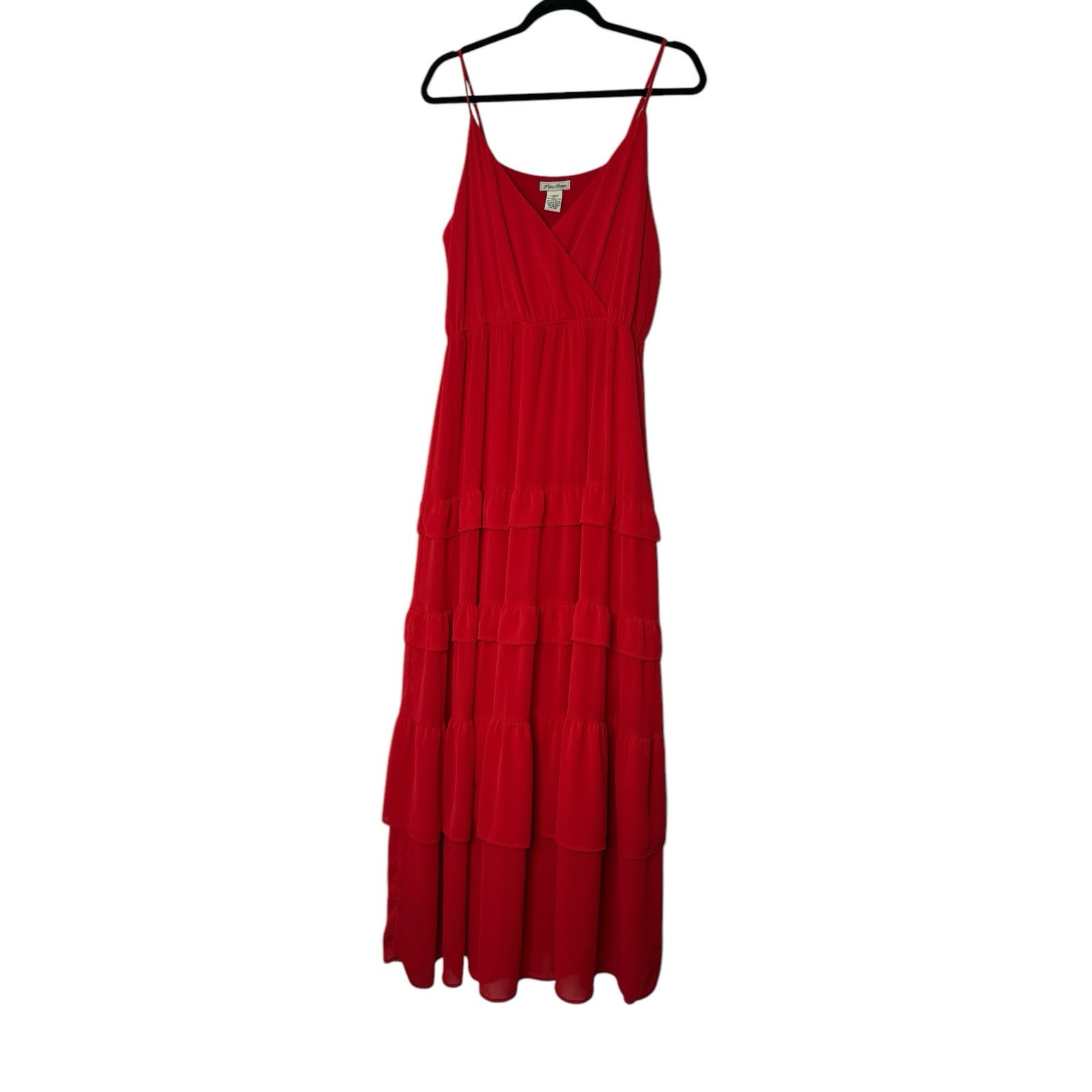 Flying Tomato Anthropologie Maxi Dress Women Large Red Flowy Summer Party Formal