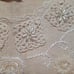 Vintage ARRIVISTE Floral Embroidered Beaded Sweater Womens Sz L Ivory Crochet