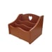 Wooden Turning Mail Accessories Holder Heart Cutout Swivel Desk Organizer
