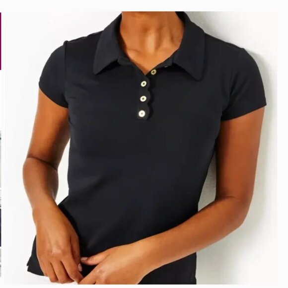 Lilly Pulitzer Luxletic Frida Scallop Polo UPF50+