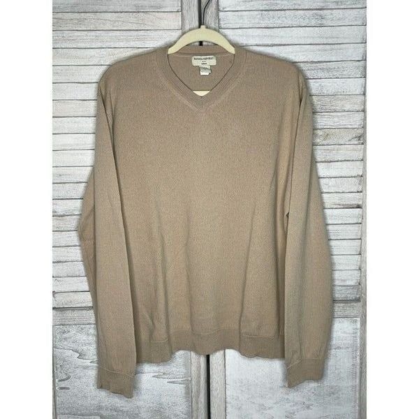 Banana Republic Men's Merino Wool Lightweight V Neck Sweater Beige XL
