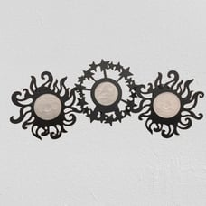 Three Retired Celestial Candle Holders Sun Moon Stars Sconces Whimsigoth Witchy