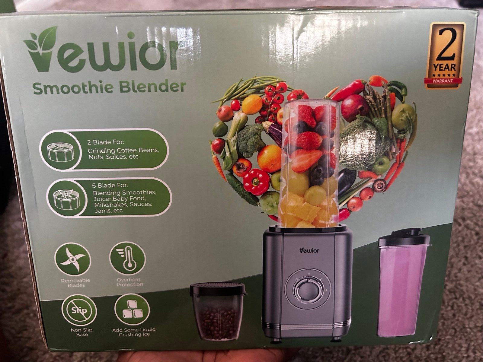 VEWIOR 1200W smoothie blender