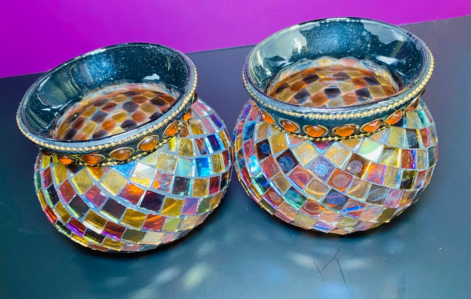 Partylight Global Fusion Mosaic made of Glass Tile: Votive or Tealite