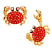 New Kate Spade Gold-Tone Pavé Crab Mismatch Stud Earrings