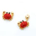 New Kate Spade Gold-Tone Pavé Crab Mismatch Stud Earrings