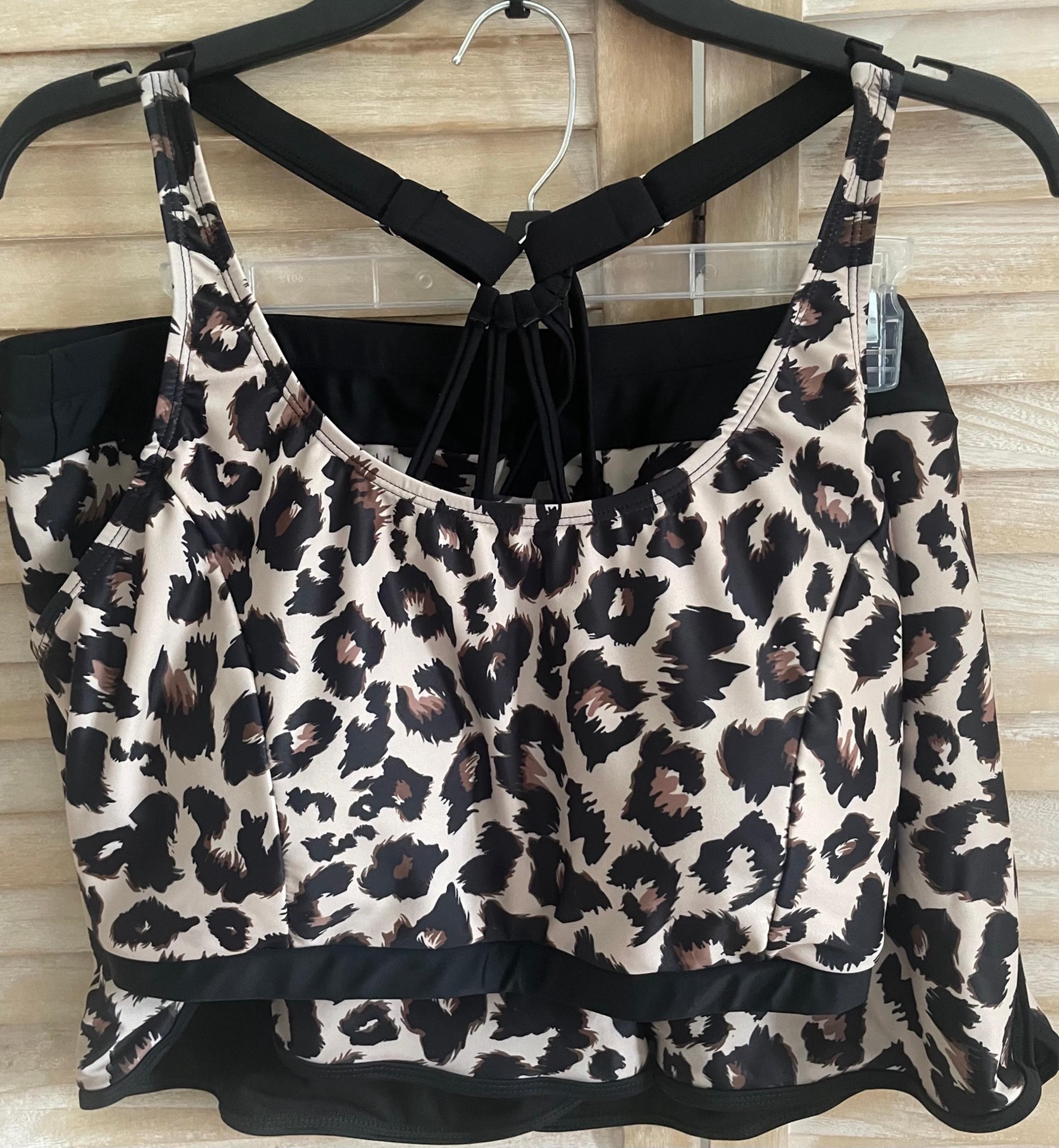 Plus Size 3XL Animal Print Bathing Suit Bundle – 2-Piece Tankini & Bikini Sets