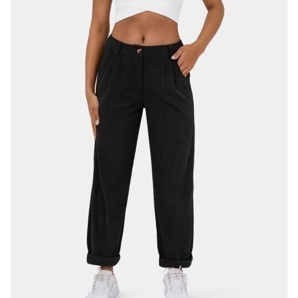 Halara Corduroy Casual Pants Black Size M