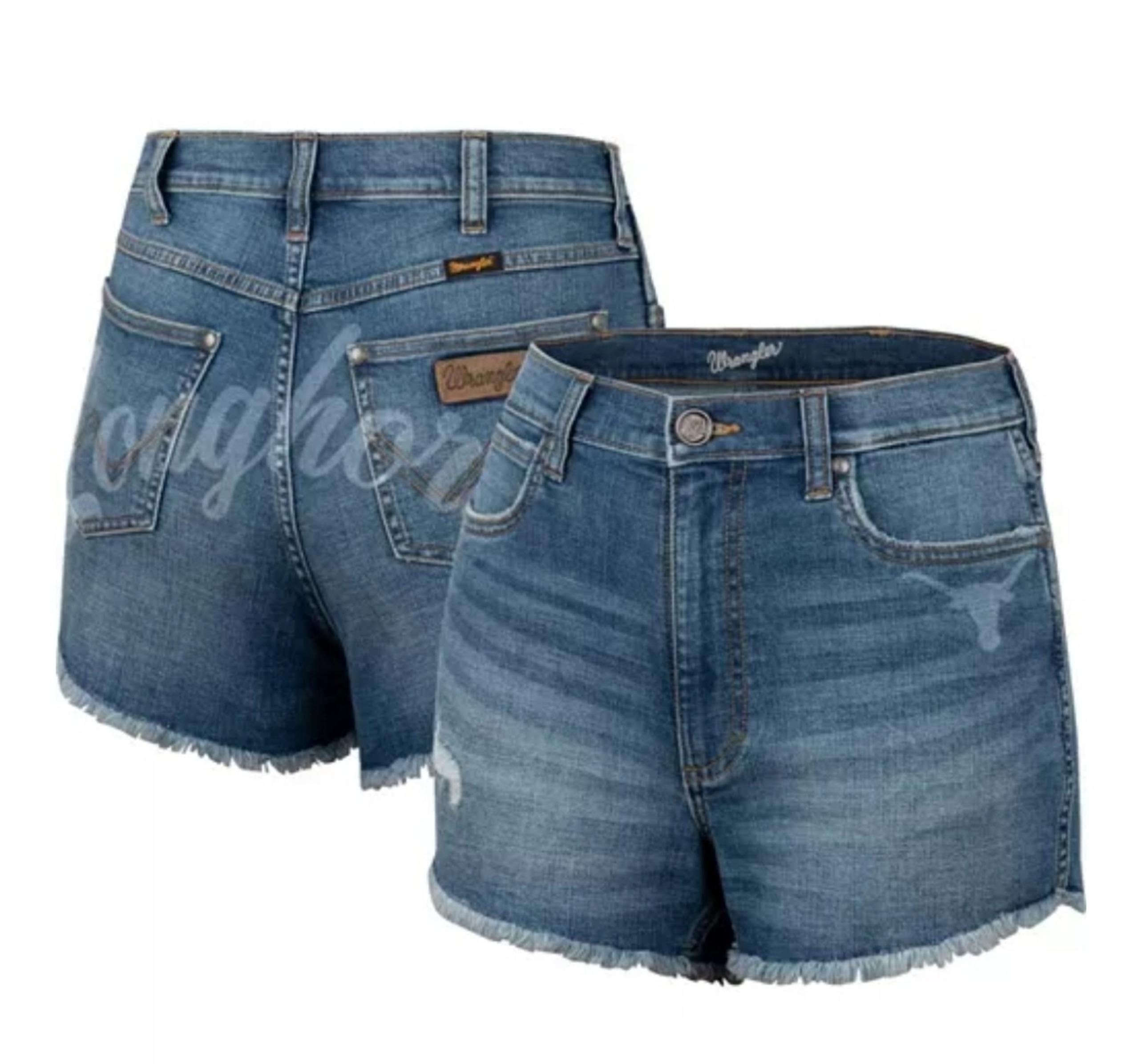 Texas Longhorns x Wrangler Women's Retro High Rise Cut-Off Shorts ( 26" waist )