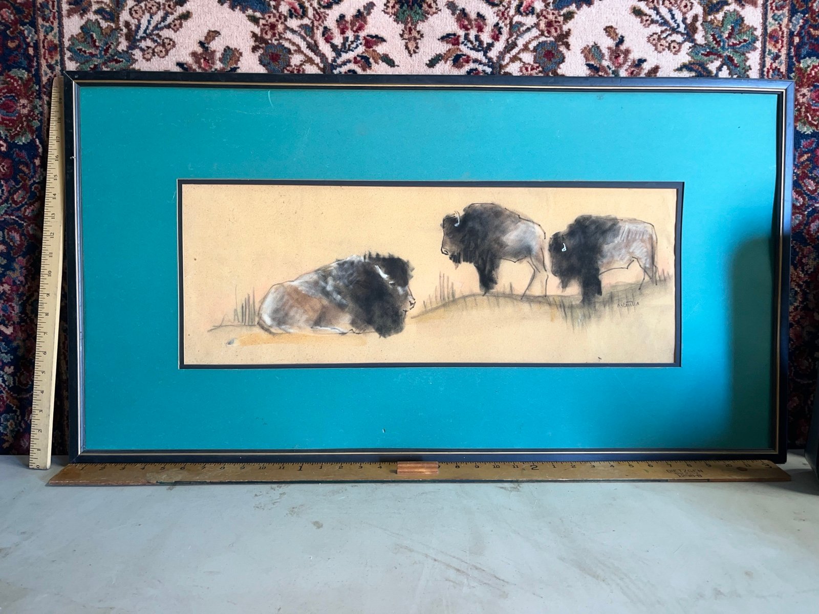 Framed Painting Buffalos
