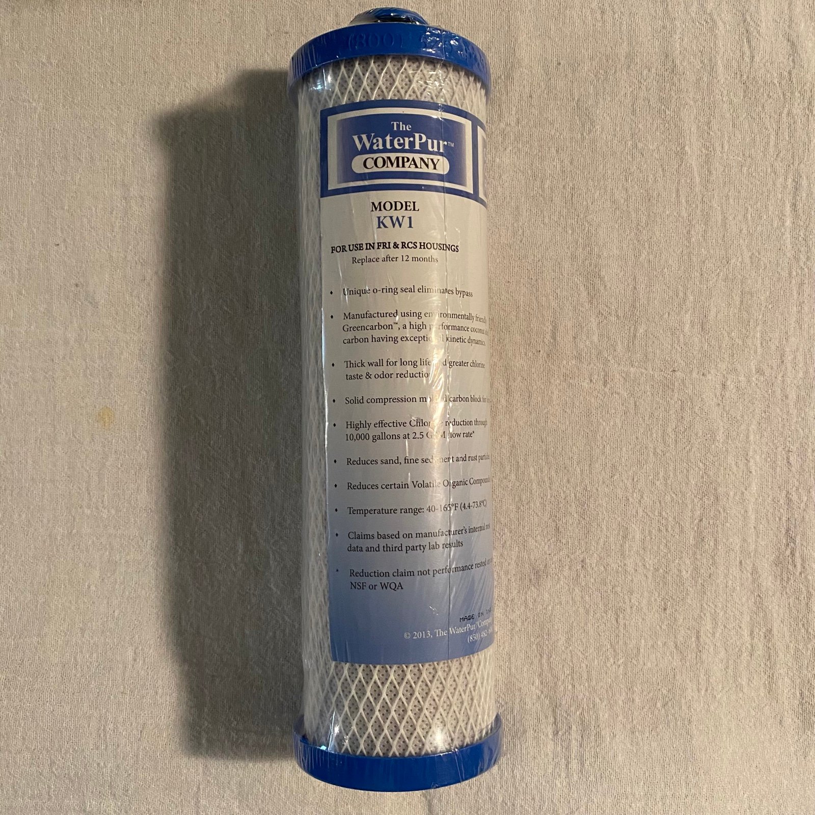 The Water Pur Company Compression Molded Carbon Block Filter Cartridge KW1