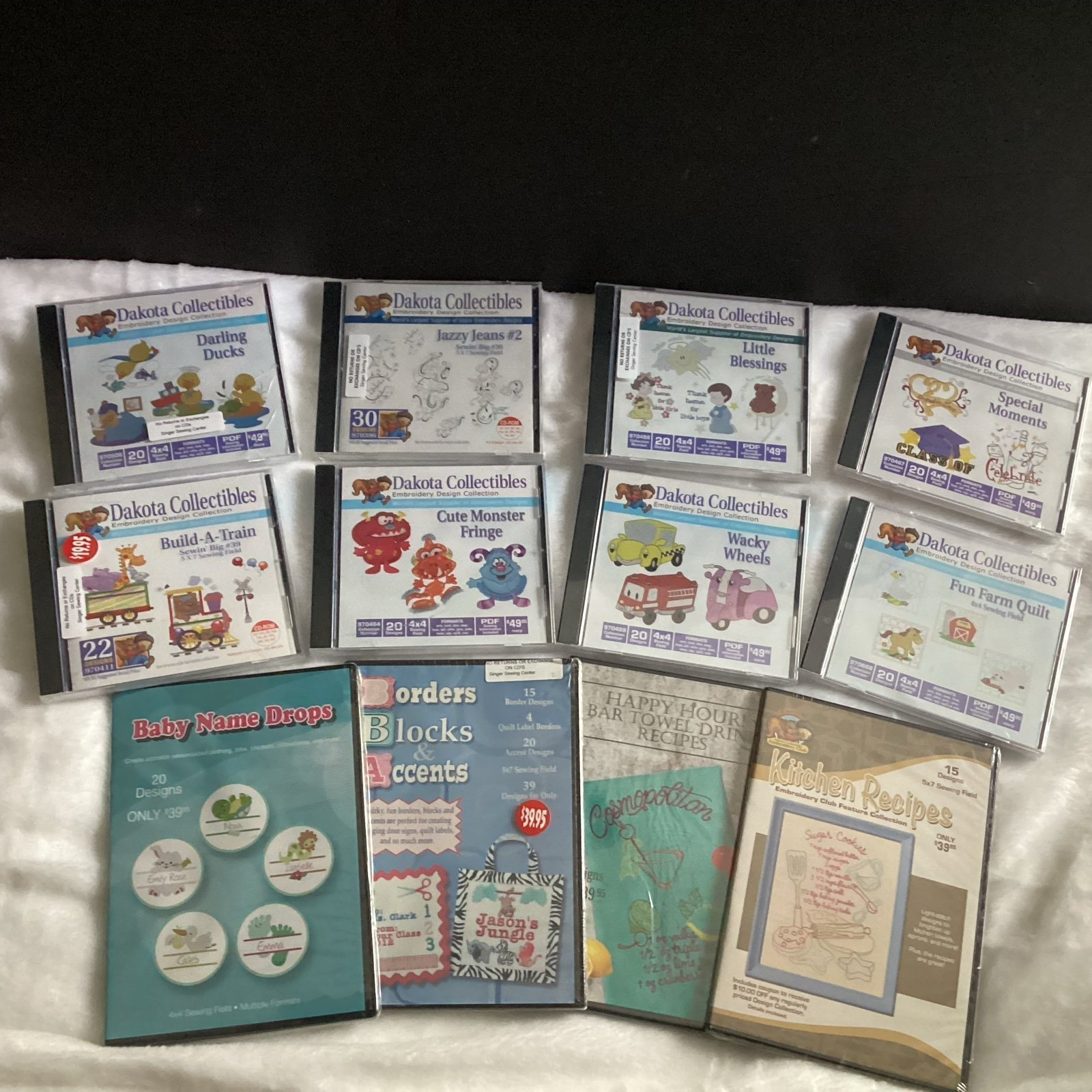 Dakota Collectibles Embroidery Sewing Machine Design CDs Lot 12 Factory Sealed
