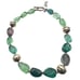 Designer T&J Womens Necklace Sterling Silver Beads Green Flourite Gemstones
