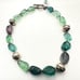 Designer T&J Womens Necklace Sterling Silver Beads Green Flourite Gemstones