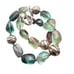 Designer T&J Womens Necklace Sterling Silver Beads Green Flourite Gemstones