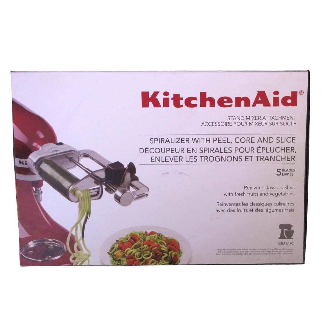 KitchenAid Stand Mixer Attachment KSM1APC 5 Blade Spiralizer Peel Core & Slice