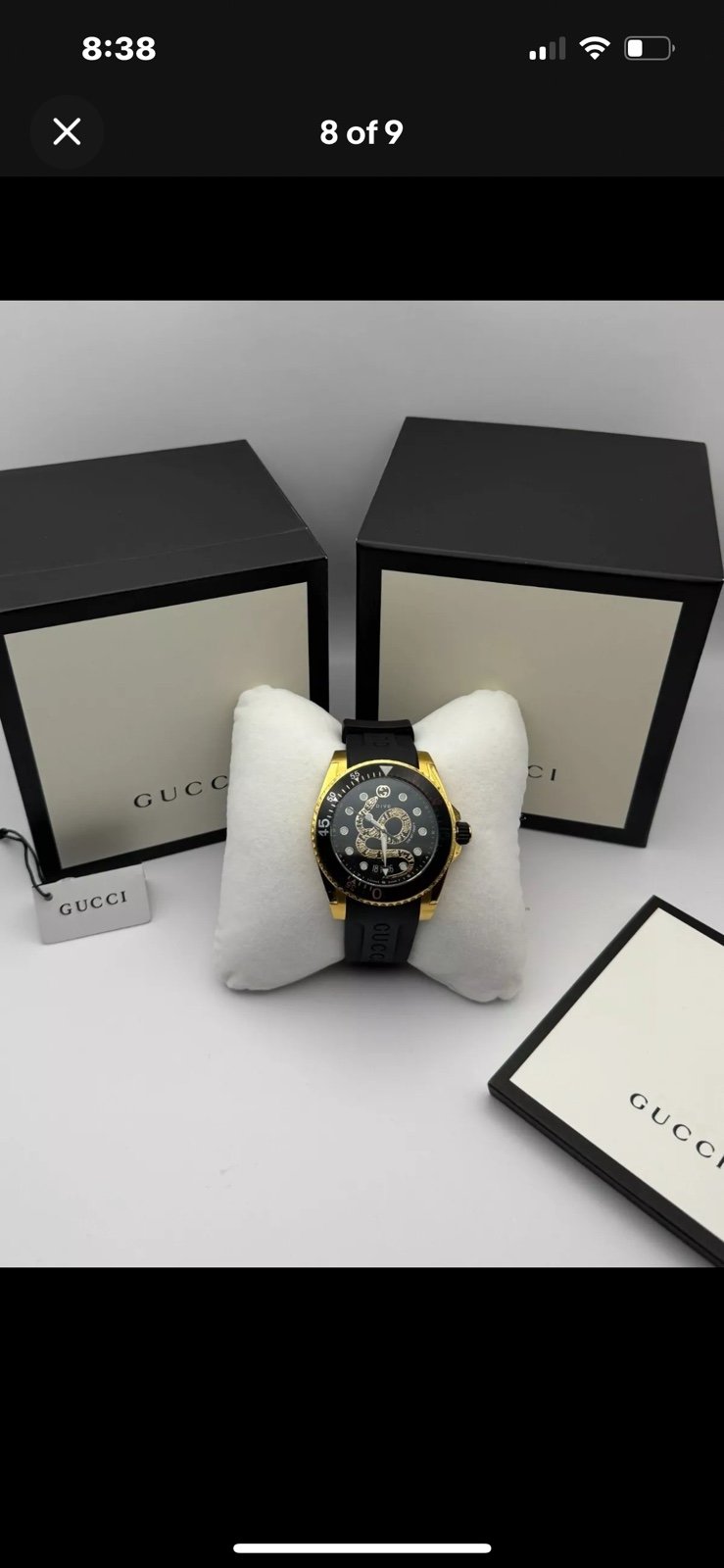 Gucci watch xl dive black dial snake