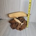 Vintage John Perry Whale Mom & Calf On Burl Wood Sculpture Figurine