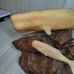 Vintage John Perry Whale Mom & Calf On Burl Wood Sculpture Figurine