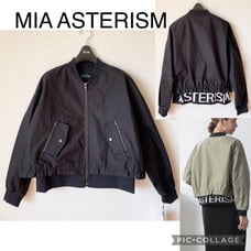 【New】MIA ASTERISM Mia Asterism Ribbed Hem Logo Baseball Jacket Black