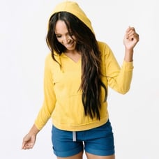 Zyia Active Lightweight Beach Hoodie Yellow Size Medium