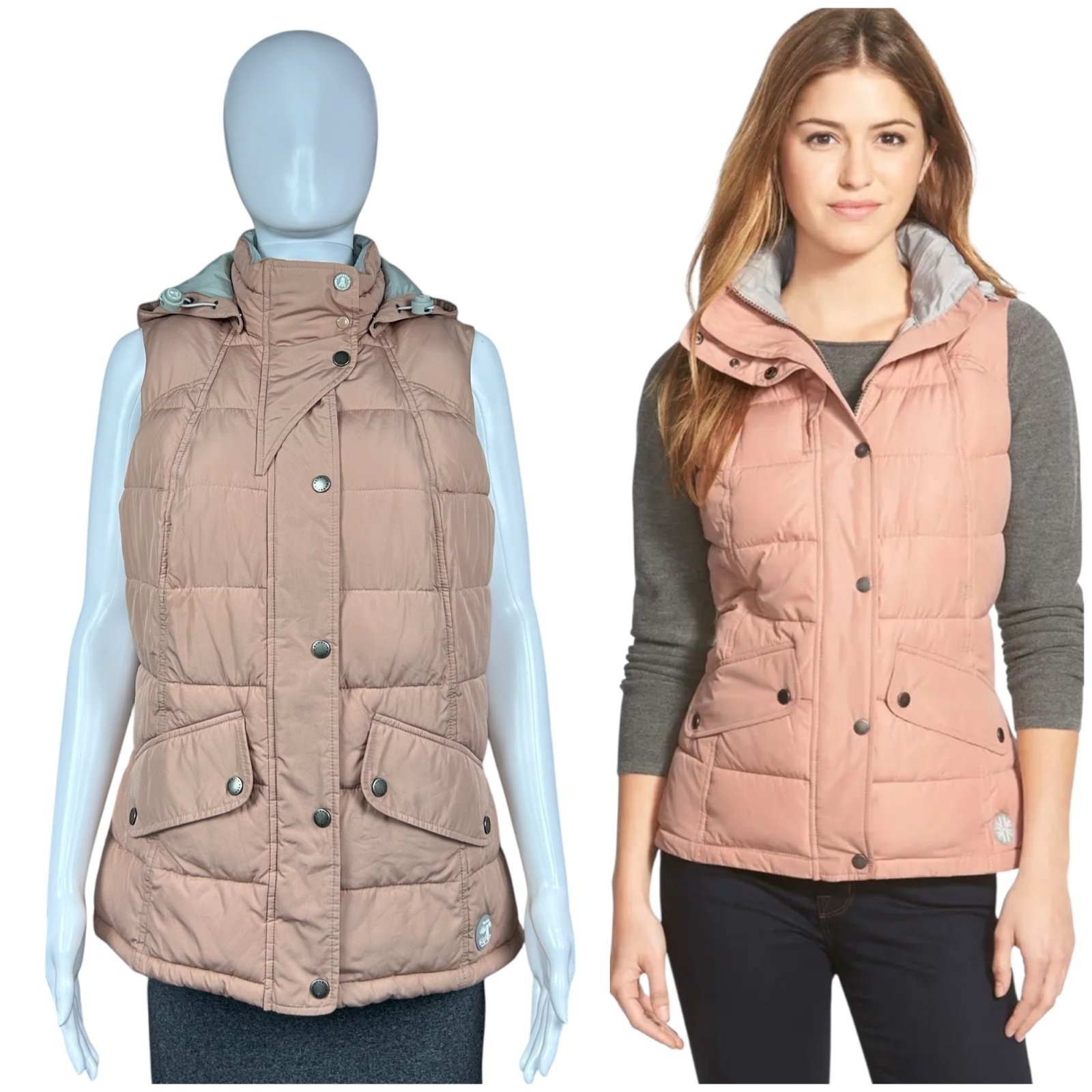 Barbour Foreland Gilet Fibre Down Vest Jacket Quilted Full Zip Hood Old Money 8