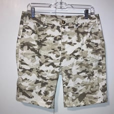 Ecru Cotton Twill 9” Camo Shorts Women’s 6 Camp Print