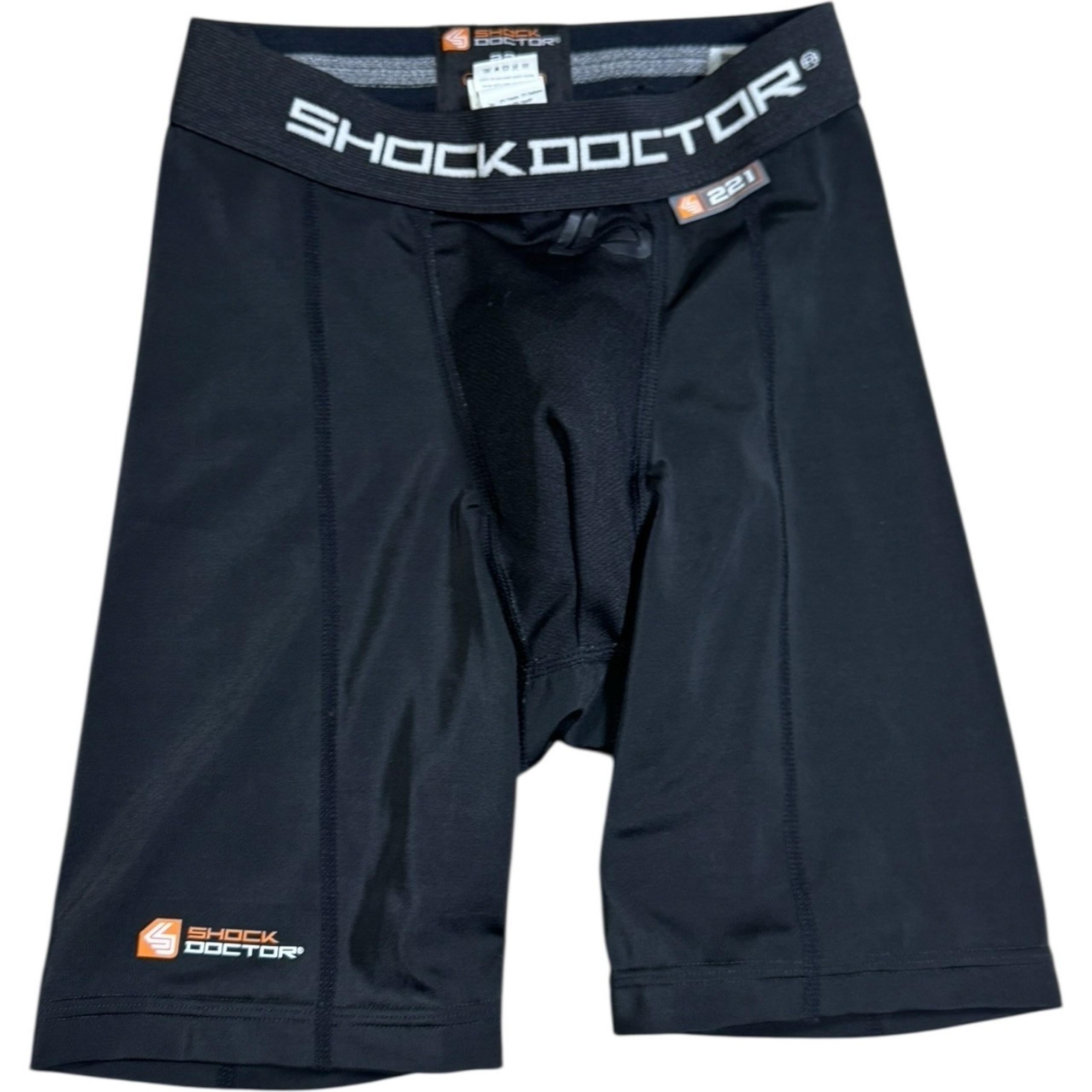 Shock Doctor 221  Black Compression Shorts Boys Large 221 With Cup