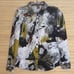 Simply Art by Dolcezza puff sleeve blouse abstract artsy collared shirt NO TAG