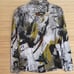Simply Art by Dolcezza puff sleeve blouse abstract artsy collared shirt NO TAG