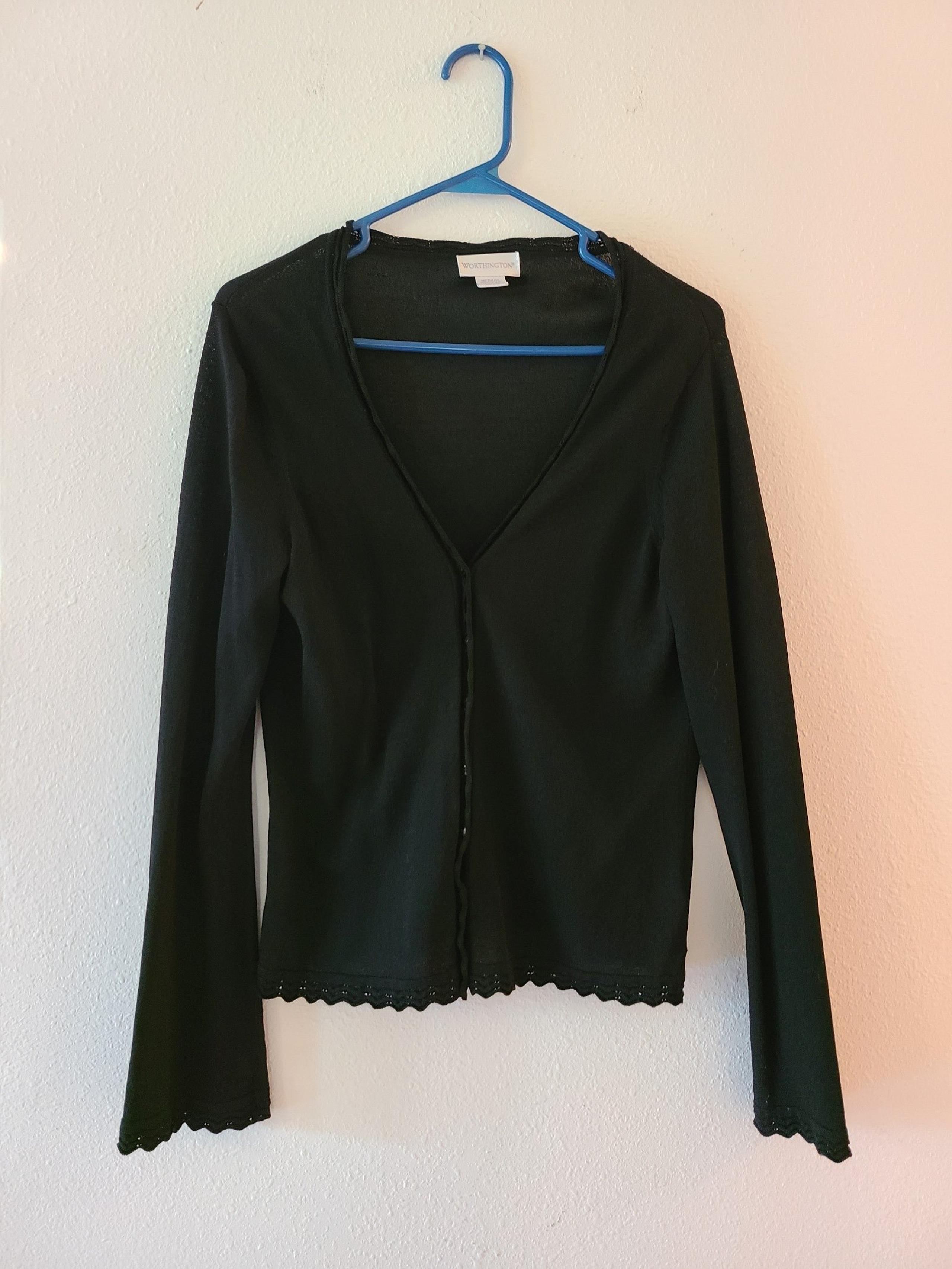 Sweater Woman's Black Long Sleeve Medium