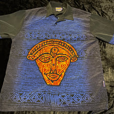 Mens XL Vintage Carlos Santana Azteca Dragonfly Buttonup Rare Tshirt